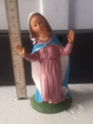 Statua Madonna Presepe Vintage