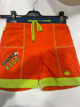 Pantaloncino bimbo arancione con logo