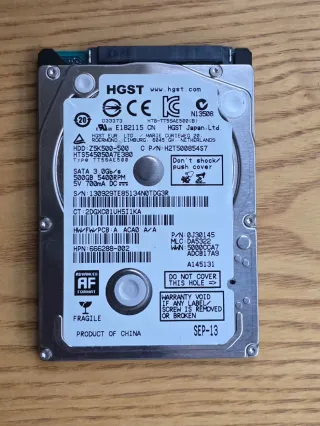 Lote 2 Discos Duros HGST 500GB SATA