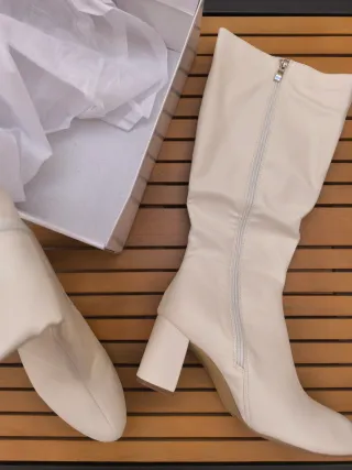 Botas altas tacón blancas