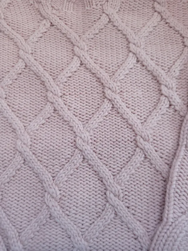 Jersey niña rosa trenzado