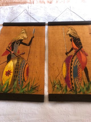 2 quadri decorativi dipinti a mano