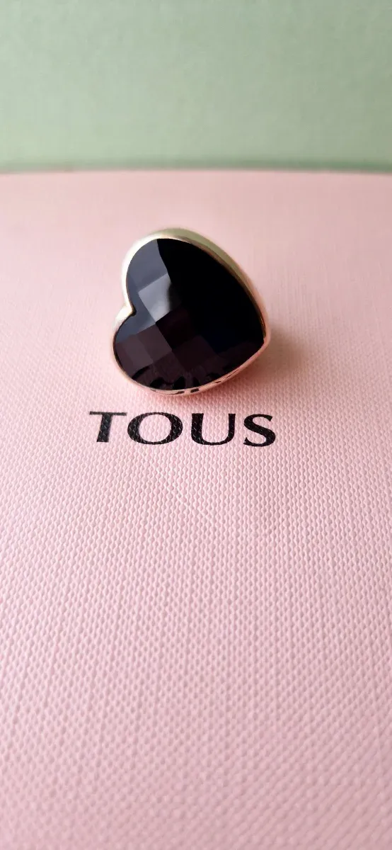 Anillo Corazón Tous Plata y Ónix