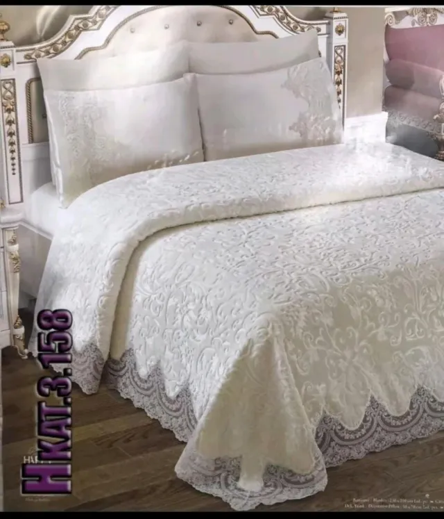 Manta turca terciopelo gruesa pedrería 6 piezas 