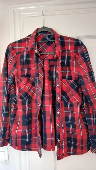 Camisa cuadros chica Bershka Talla M