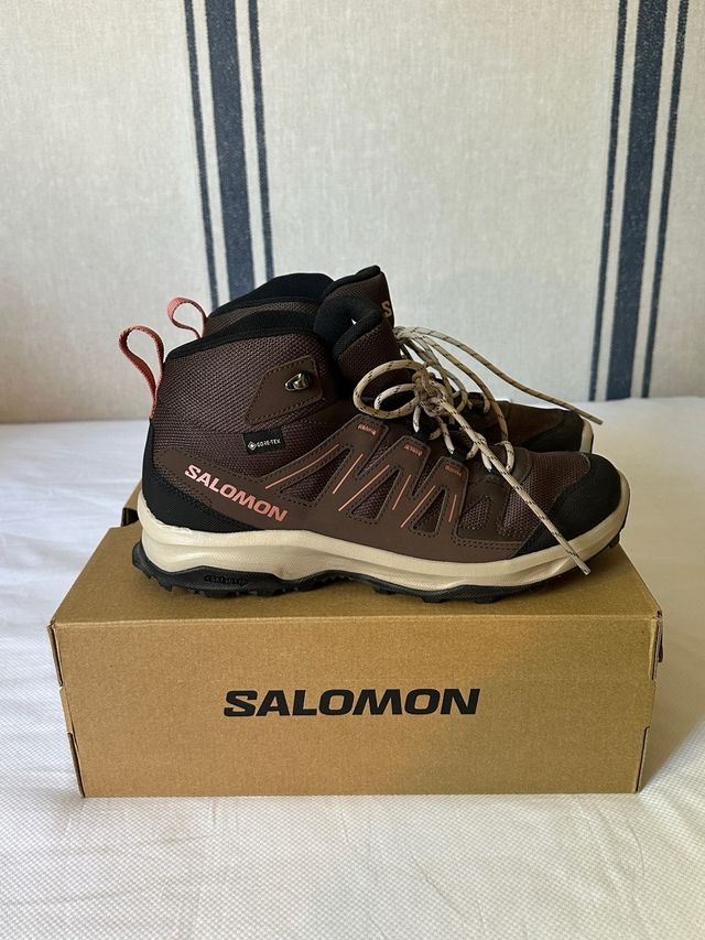 Botas Senderismo Salomon Gore-Tex Marrón Rosado