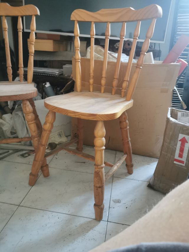 Juego 2 Sillas Rústicas Madera Nuevas