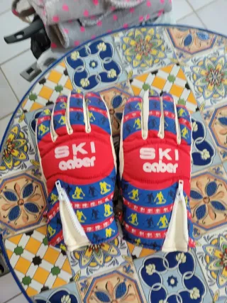 Guanti da sci vintage Ski Caber con zip