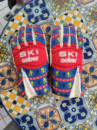 Guanti da sci vintage Ski Caber con zip