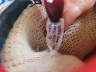 Guanti da sci vintage blu e rossi