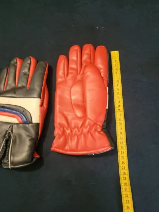 Guanti da sci vintage blu e rossi