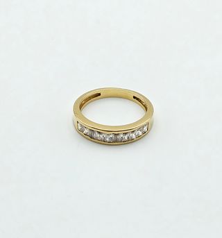 Anillo Oro 18K Carrilera Blanca 2.94gr T-13