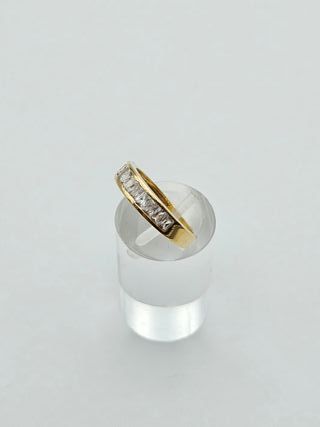 Anillo Oro 18K Carrilera Blanca 2.94gr T-13