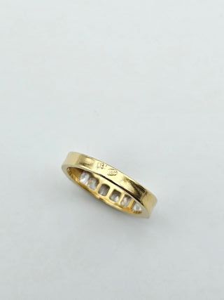 Anillo Oro 18K Carrilera Blanca 2.94gr T-13