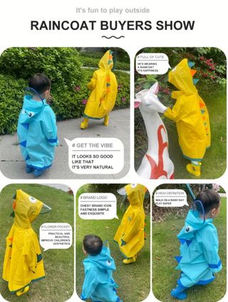 Chaqueta impermeable dinosaurio infantil!!