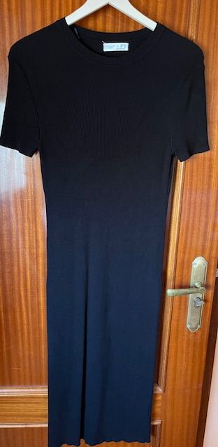 Vestido largo algodón negro