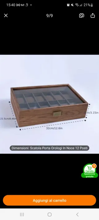 Scatola porta orologi in legno