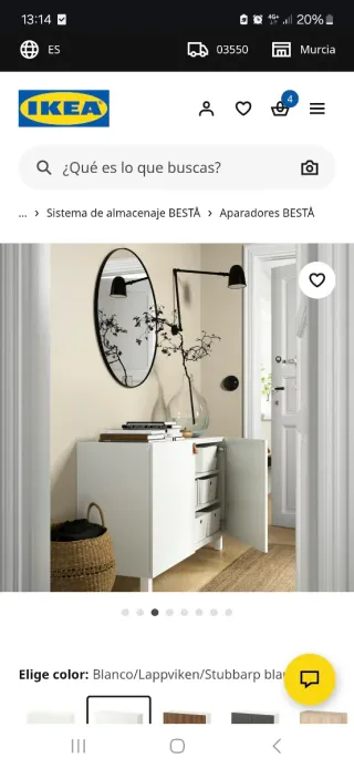 Mueble Besta IKEA 120cm Blanco