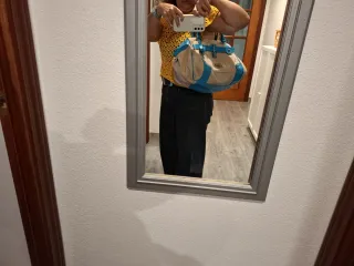 Bolso Gloria Ortiz beige y turquesa