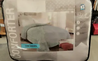 Edredom Casal Sedalina c/ Sherpa Cinza