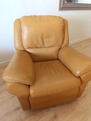 Conjunto Sofás de Piel Marrón