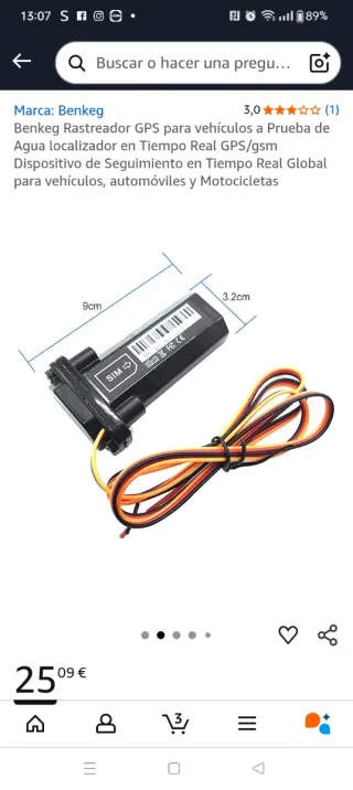 Rastreador GPS Benkeg a Prueba de Agua