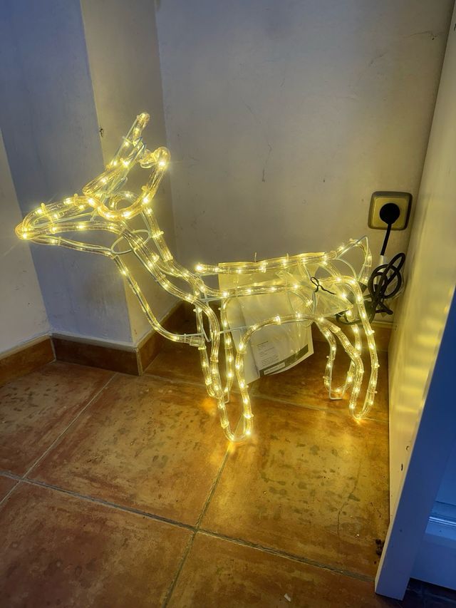 Figura Reno y Trineo Navideño Luces LED