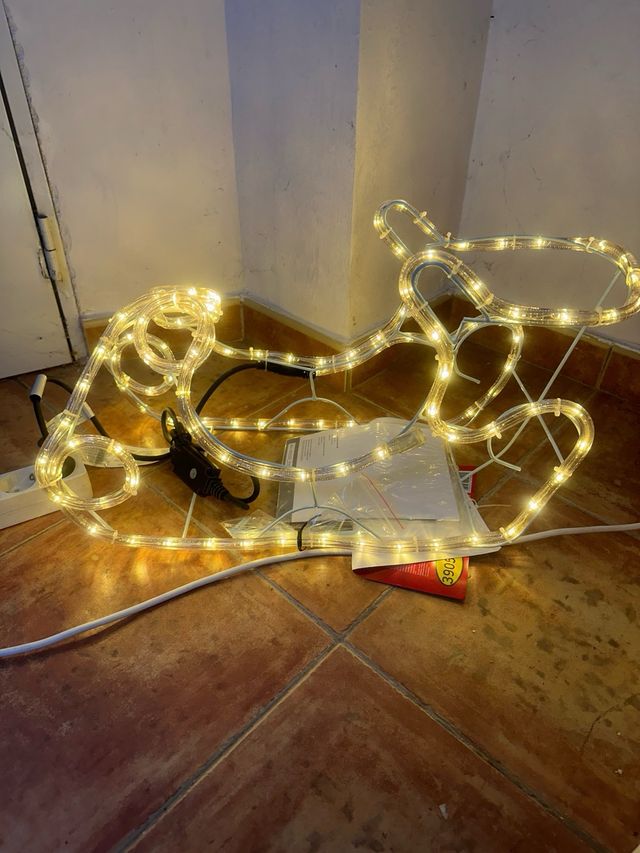 Figura Reno y Trineo Navideño Luces LED