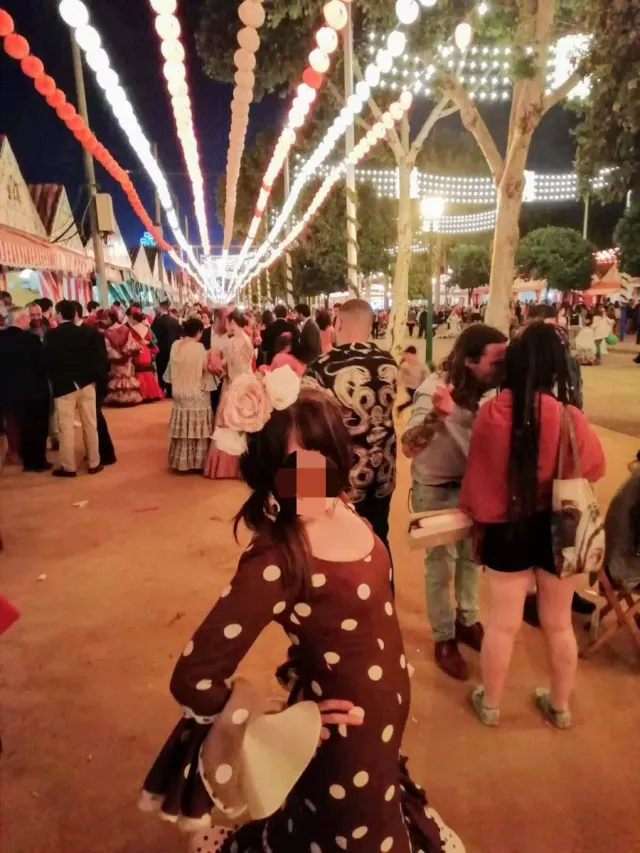 Traje Flamenca Lunares Marrón Talla 38