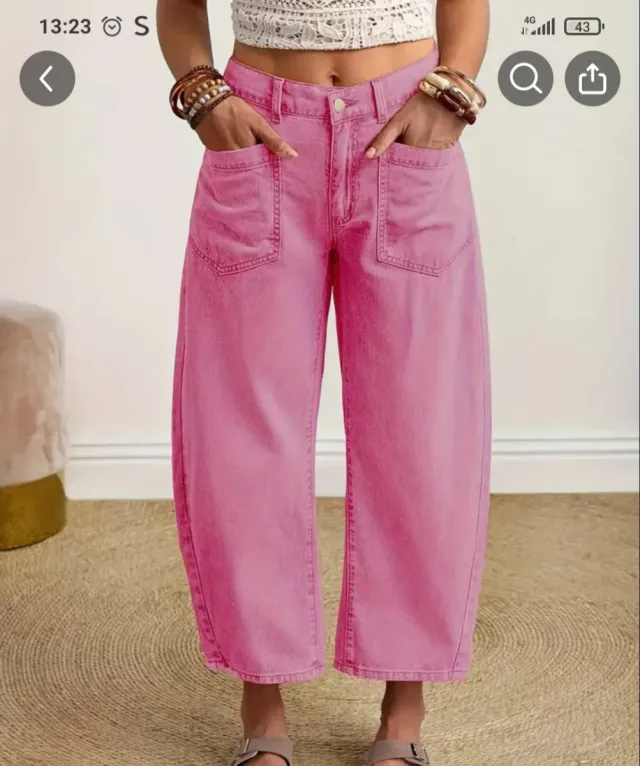 Pantalón rosa elástico Talla L