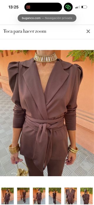 Traje de chaqueta y pantalón marrón