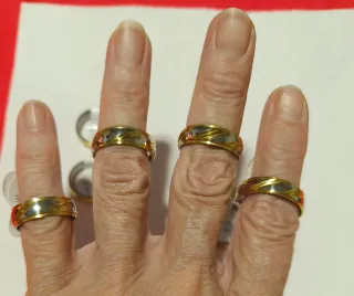 Anillos Acero Inoxidable Diseño Dorado y Plateado