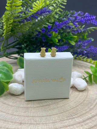Pendientes Osito Bebé Oro 18kt