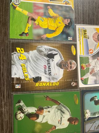 Lote cromos fútbol (Ronaldo, Zidane, Beckham)
No