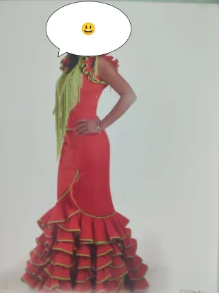 Traje de flamenca naranja con volantes