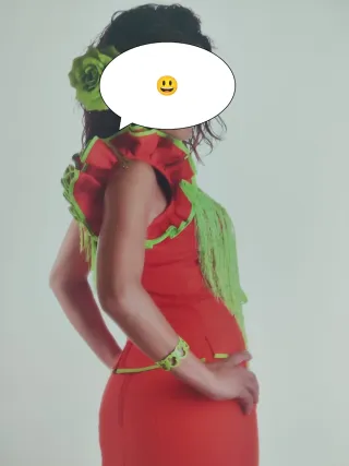 Traje de flamenca naranja con volantes