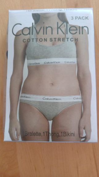 Calvin Klein Bragas Tanga Top Set Talla M
