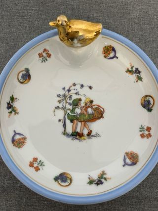 Plato decorativo porcelana con patito