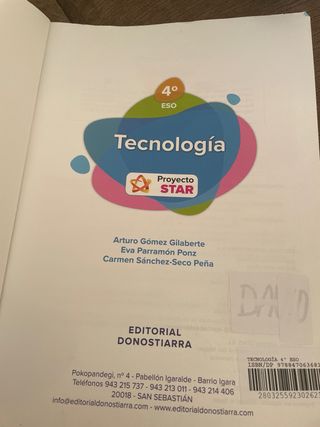 Tecnología 4º ESO Editorial Donostiarra 