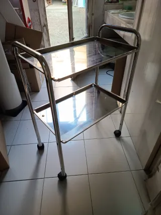 Carrito auxiliar metálico 2 bandejas