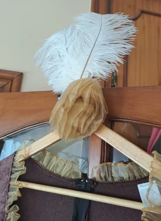 Vestido Época Marrón y Dorado Talla Única