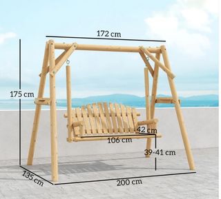 Banco Columpio de Jardín de Madera