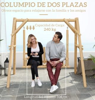 Banco Columpio de Jardín de Madera
