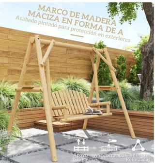 Banco Columpio de Jardín de Madera