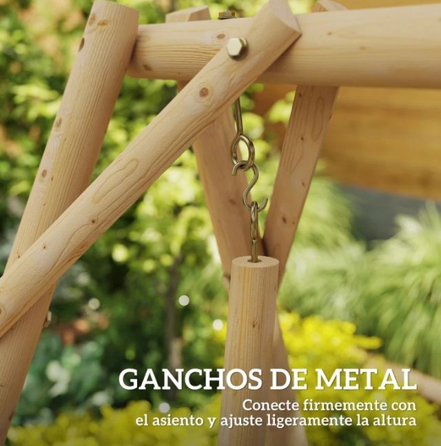 Banco Columpio de Jardín de Madera