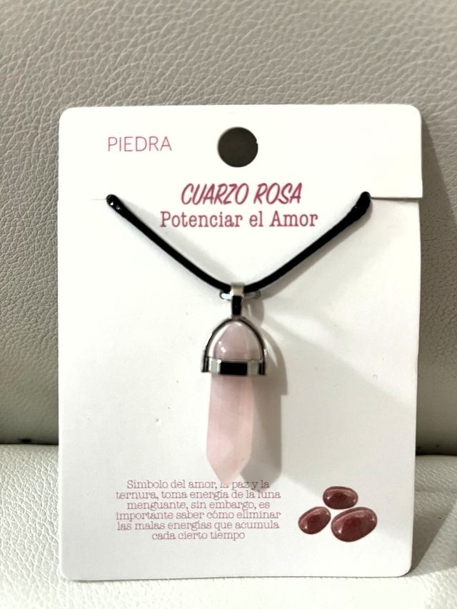 Collar piedra Cuarzo Rosa – Potenciar el amor