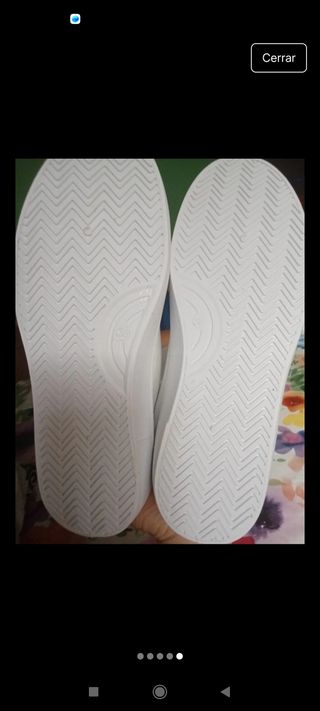 Zapatillas blancas y naranjas talla 38