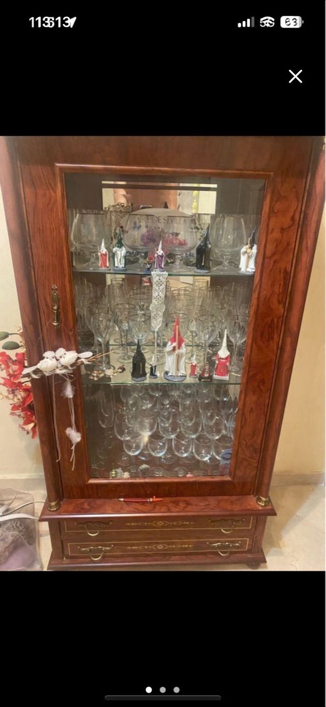 Vitrina Antigua Madera y Cristal