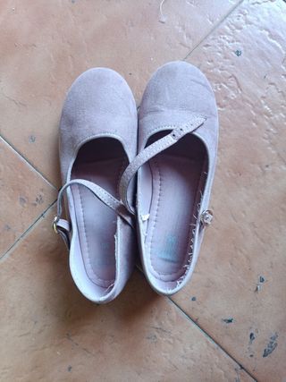 Manoletinas niña rosa talla 35