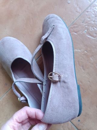 Manoletinas niña rosa talla 35